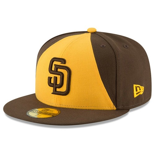 NEW ERA SAN DIEGO PADRES AUTHENTIC COLLECTION 59FIFTY FITTED HAT MLB  BROWN/GOLD | eBay