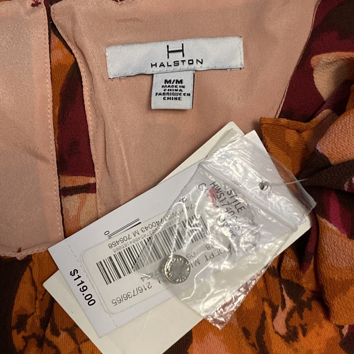 Halston Women's Cascade Shift Dress Size M Multicolor Floral NEW