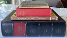 Robert Louis Stevenson : TREASURE ISLAND - POEMS - LETTERS - Faux Book Box 15" +