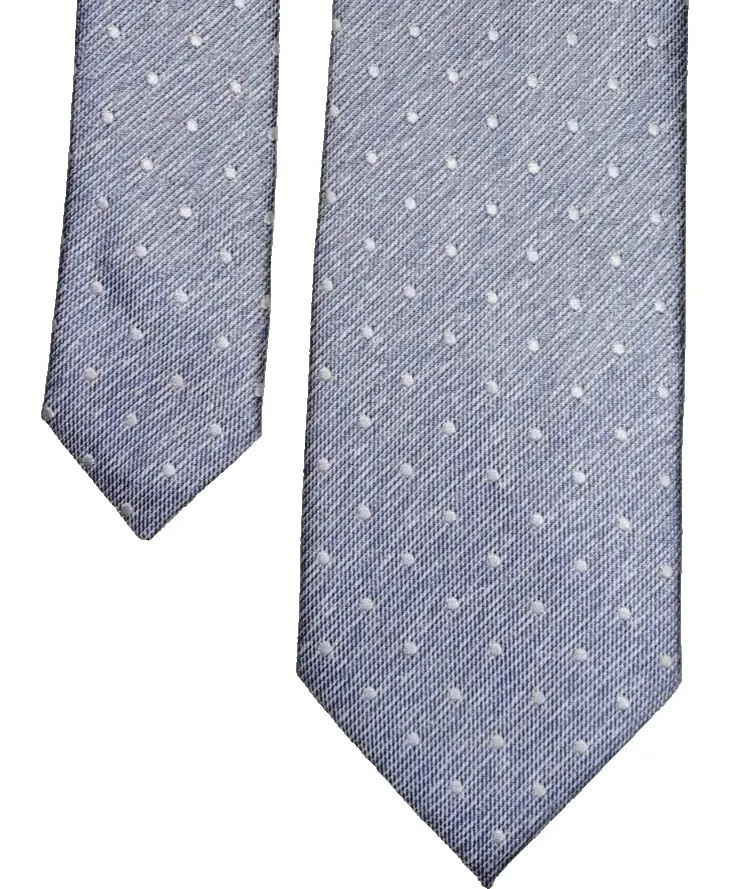 Burton Menswear London necktie sky blue polka dot pattern polyester - Image 3 of 4