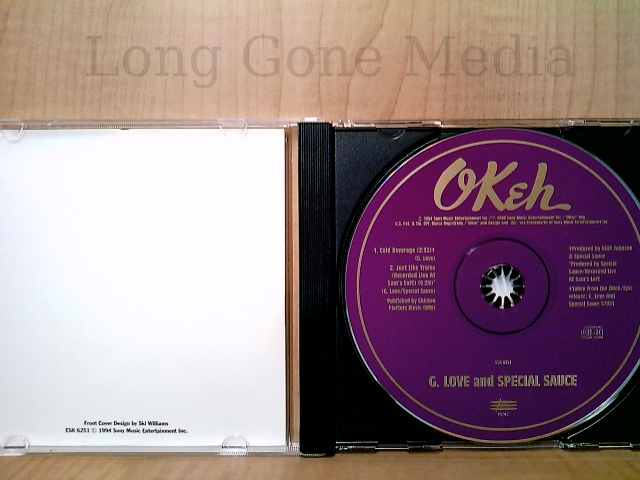 Cold Beverage by G. Love & Special Sauce (CD, Promo, 1994, Okeh
