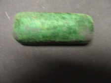 Green Felt Coffin Shaped Jewelry Box 3 1/2 Inches Long  c76