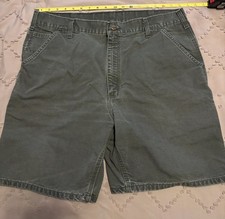 Vintage Y2K Carhartt B25 MOS Moss Green Carpenter Short Workwear 38 x 8 USA