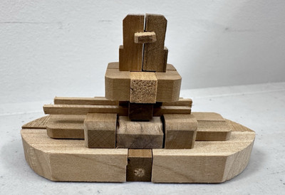 Wooden Puzzle Ship Destroyer Battleship Model Vintage 1970 S Japan
