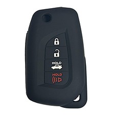 Key Fob Cover Camry Corolla: 4 Buttons Flip Remote Case Protector Silicone Fit