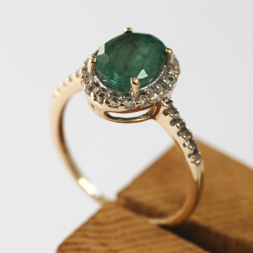 Emerald & Topaz Cluster Ring