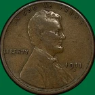 1911-S Lincoln Wheat Cent Fine F Coin #39588