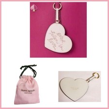 KATE SPADE EVER FALLEN IN LOVE HEART KEY FOB BAG CHARM W/GIFT POUCH NWT 68