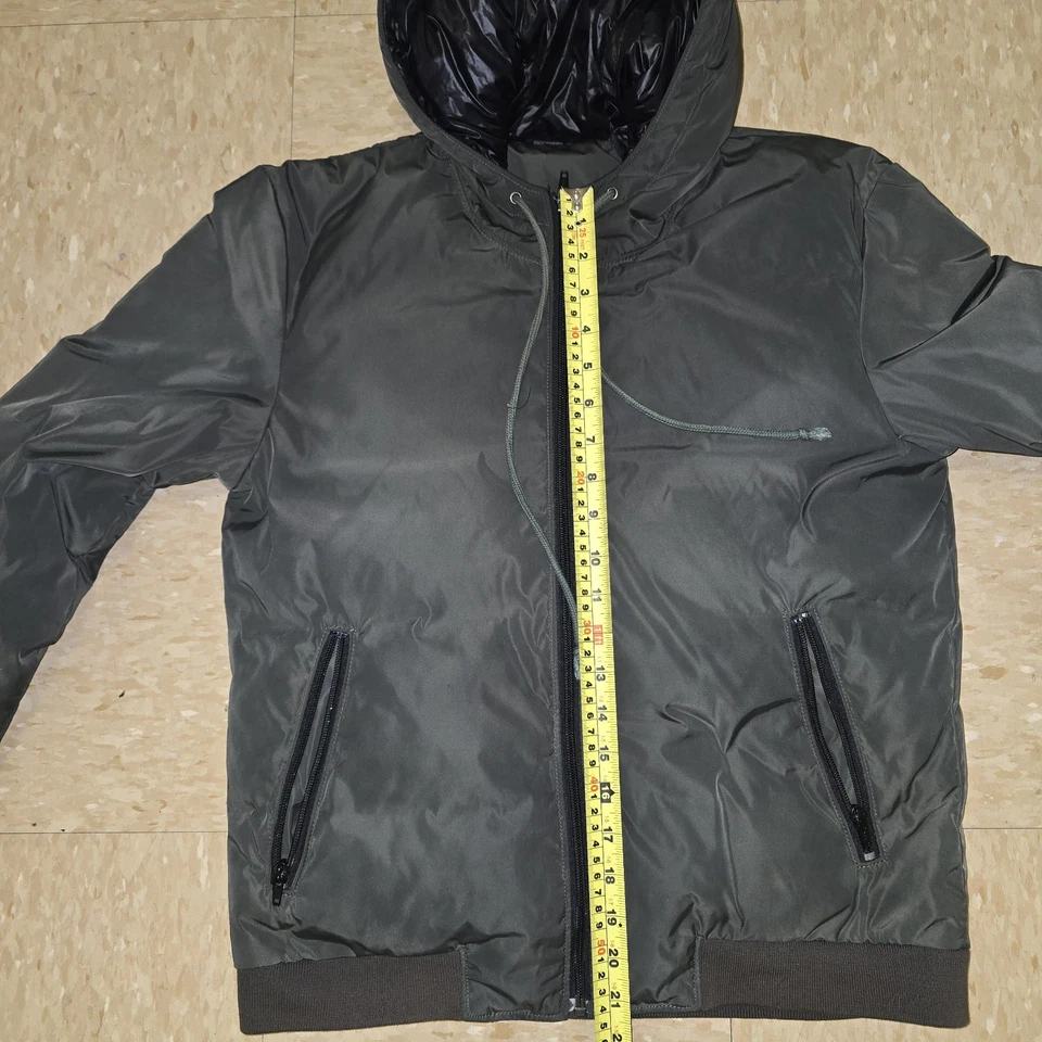 BLK DNM Hooded Bomber Jacket Olive Green Size Small RN139511 Good Condition - Image 4 of 4