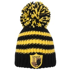 Harry Potter ‘Big Bobble Hat’ Hufflepuff Logo Luxury Knit Hat Xmas Birthday Gift