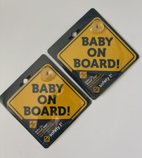 New 2-Pack Safety 1st Baby On Board Car Signs 5" Suction Cup Window Sign