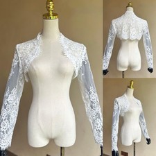 Bridal Jacket Long Sleeves Lace Ivory /White Bridal Bolero Wedding Jackets