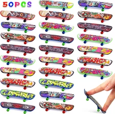 50 PCS Mini Finger Skateboards Party Favors, Christmas Stocking Stuffers & Begin
