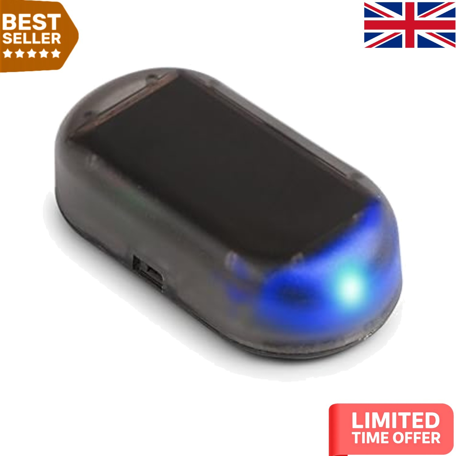 Dummy Alarm LED Light for Cars & Motorcycles - Solar-Powered and Easy to Install