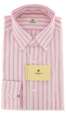Luigi Borrelli Pink Striped Shirt - Extra Slim - 15/38 - EV442RALPH