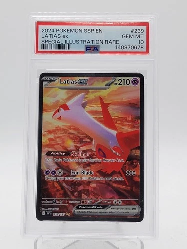 LATIAS EX 2024 POKEMON SURGING SPARKS #239 SIR PSA 10 Q0895