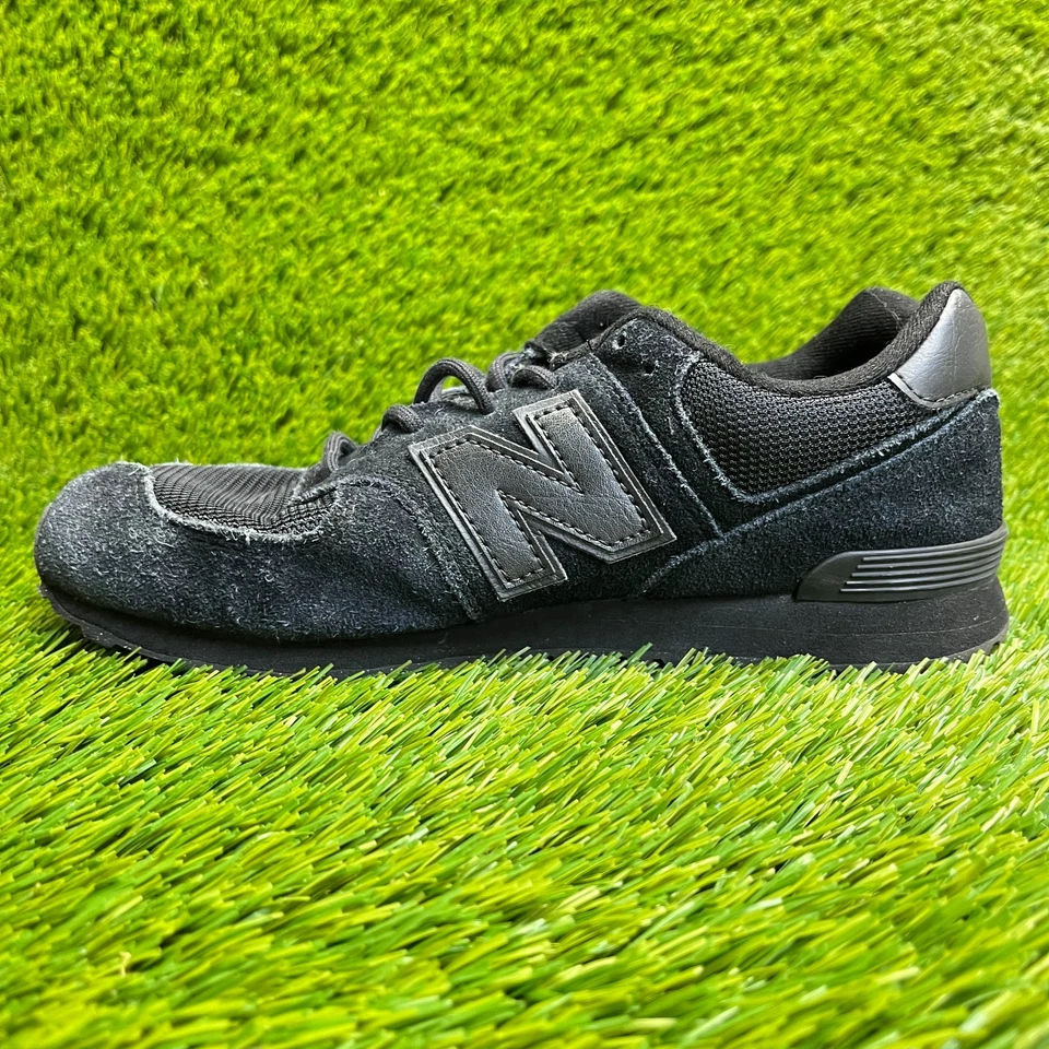 New Balance 574 Niños Talla 5.5Y Triple Negro Zapatos Atléticos para Correr Tenis Foto 2 de 4