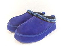 Women's UGG Tazz II Suede Sheepskin Slip-On Platform Slippers Naval Blue Size 9