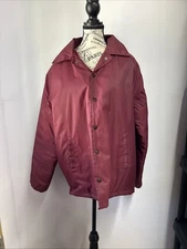 Vintage Ozark Trail Maroon Sherpa Lined Nylon Bomber Jacket Size XL