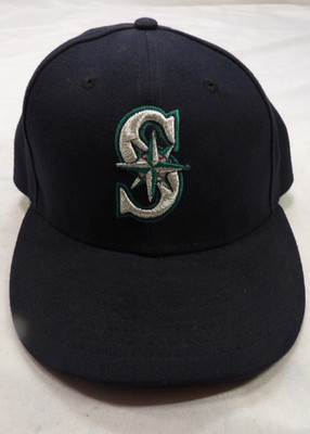 Black Seattle Mariner Ball Cap New Era Fitted 7-1/4 57.7cm
