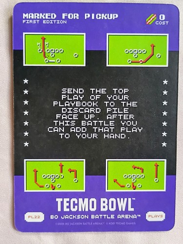 MARKED FOR PICKUP Bo Jackson Battle Arena Tecmo Bowl SP Play PL22
