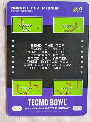 MARKED FOR PICKUP Bo Jackson Battle Arena Tecmo Bowl SP Play PL22