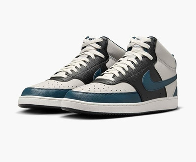 Nike Men's Size 13 Court Vision Mid Sneakers Lt Iron Ore/Armory Navy DN3577-004