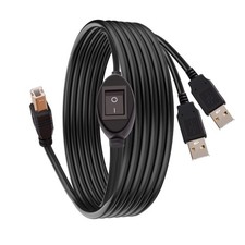 2 in 1 Printer Cable Splitter, USB B to Dual USB A Cord for Two Computers Sha...