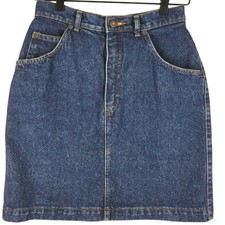 VTG 90s GAP Workforce Denim Mini Skirt 9/10 High Waist USA Blue Retro Grunge