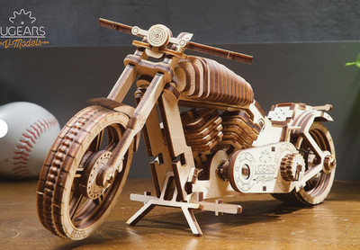 UGEARS Holz Fahrrad Bausatz VM-02 mechanisch Holzmodell Selbstmontage Vorbau Alter 14+