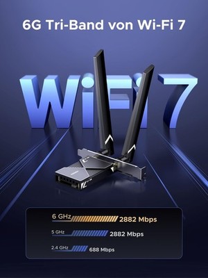UGREEN WiFi 7 PCIe Netzwerkkarte   Be-6500Mbps   Bluetooth 5.4 DualAntenne  NEU