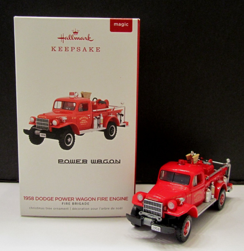 2019 Hallmark 1958 Dodge Power Wagon Fire Engine Ornament- #17 Fire Brigade