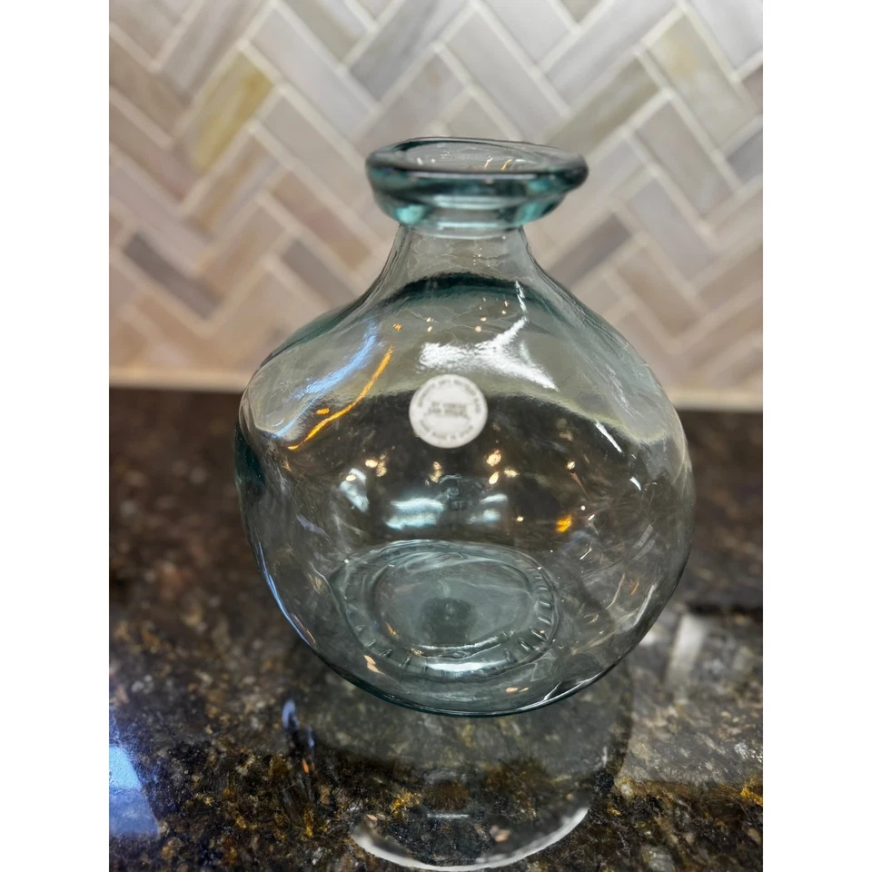 Jarrones Vidrios San Miguel soplados a mano (par) aguamarina y amatista hechos en España Foto 3 de 4