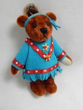 World of Miniature Bears 2.5" Plush Bear Nita Blue #5007 Collectible Bear