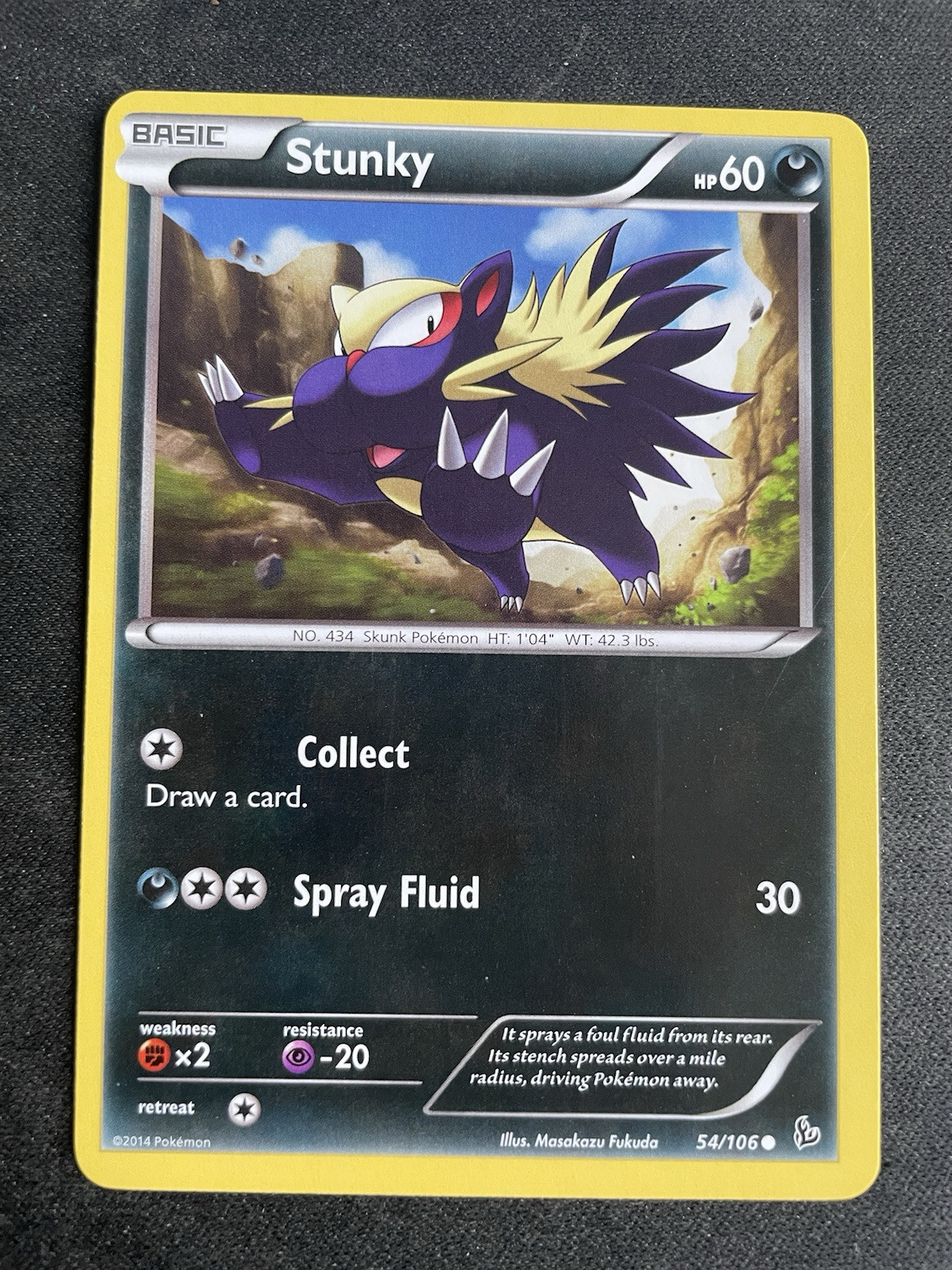 Stunky 54/106 Flashfire Common Pokemon TCG Card English NM