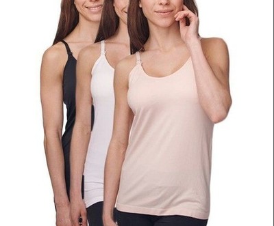 3PK Under Control Maternity Nursing Tops Breastfeeding Tank Camis PADDED