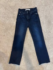 AYR Jeans Bomb Pop woman 27, dark blue, cropped, stretch, raw hem, mid rise
