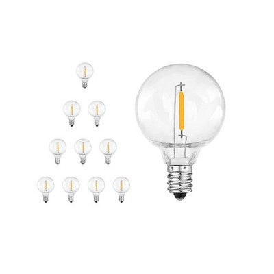 G40 LED Replacement Bulbs 10 Pack, Shatterproof Dimmable Clear Globe for Outd...