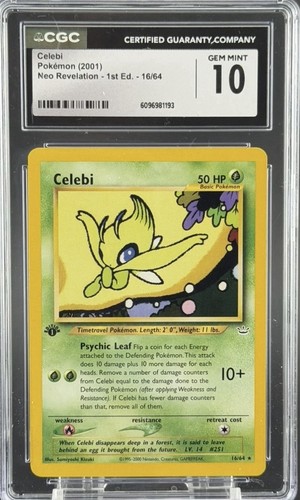 Celebi (1st Edition) graded CGC 10 for sale on eBay