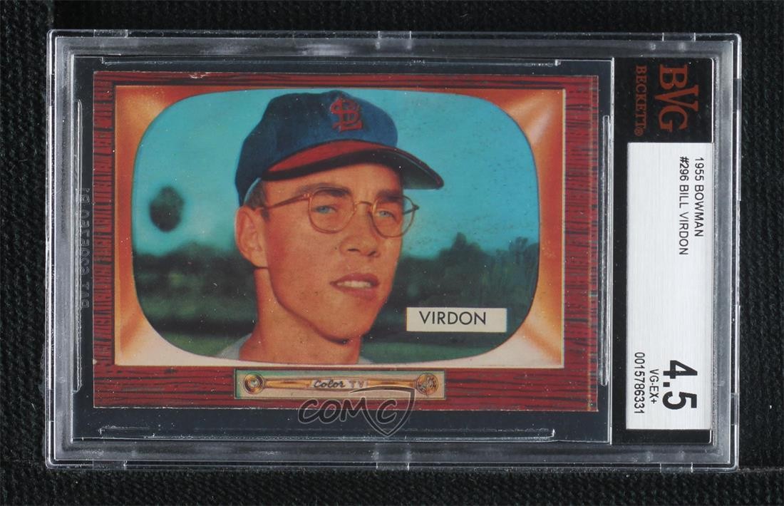 1955 Bowman Bill Virdon #296 BVG 4.5 0q3