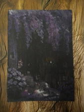 Art Print, "Somewhere In the Shade" Acrylic Painting 5x7" Textured Paper Signed