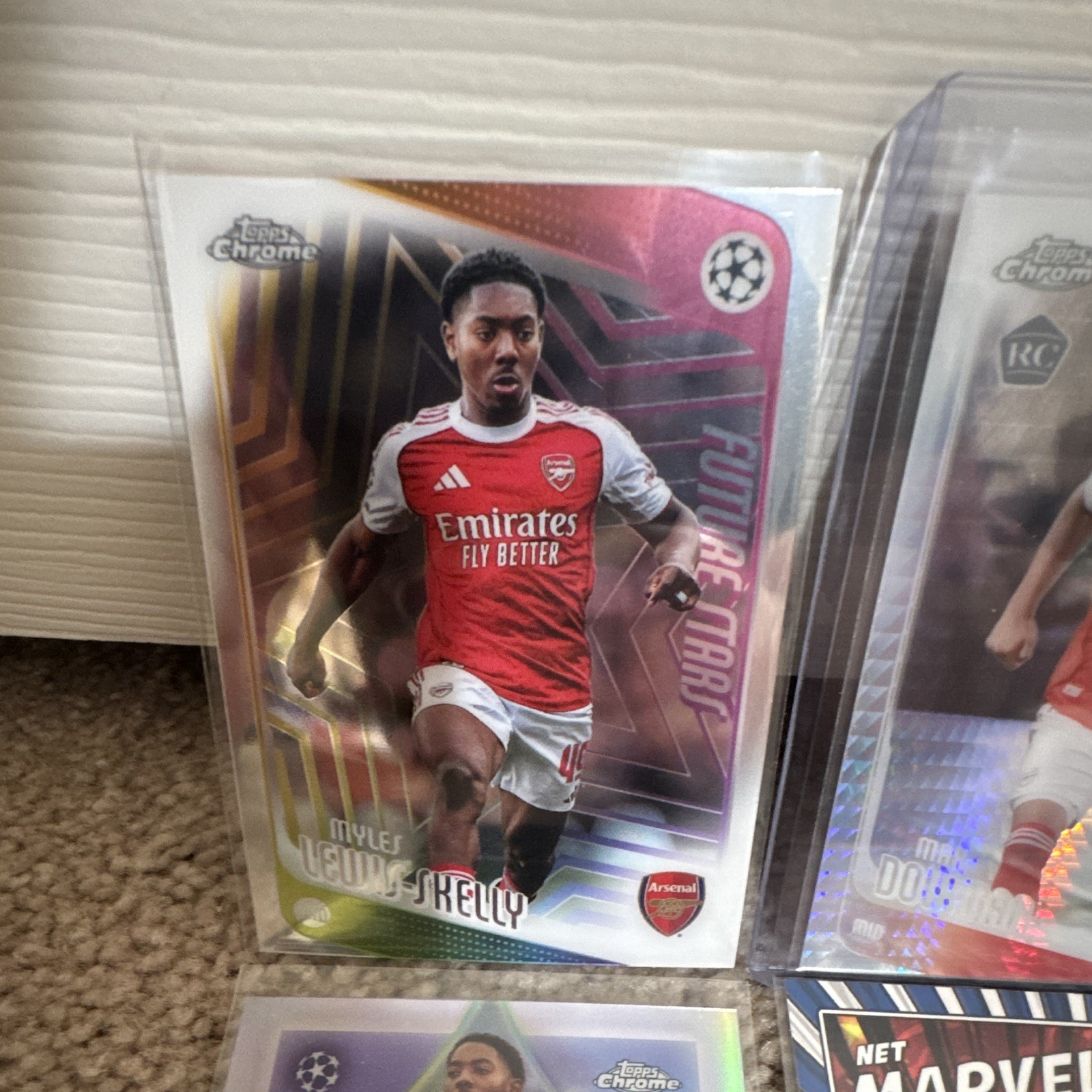 Topps Chrome & Donruss World Cup 10-Card Lot Arsenal Dowman, Saka, Ødegaard + view 3