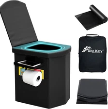 XL Portable Toilet for Adults, Folding Travel Toilet for Car, Hiking, Camping