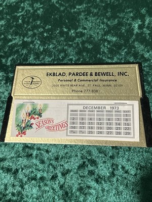 Ekblad, Pardee, And Bewell. Inc Advertising Calendar  Insurance Co 1973 New