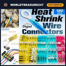 180Pcs Waterproof Heat Shrink Wire Connectors Kit for Automotive Marine Use -