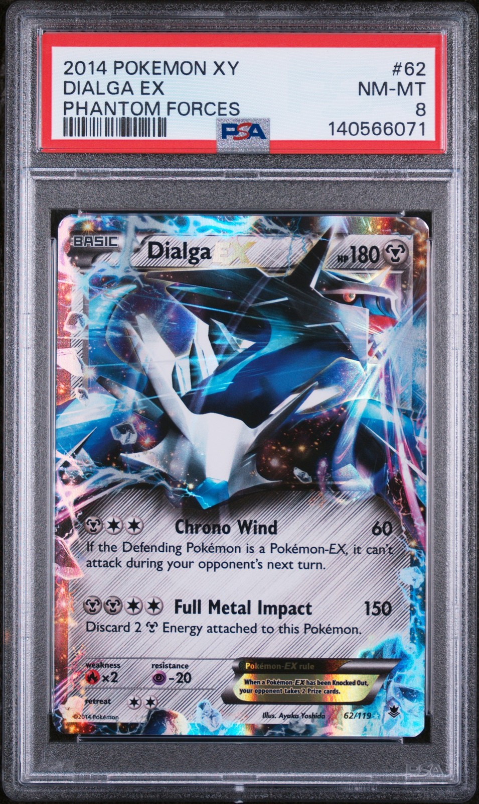 Dialga EX 62/119 Phantom Forces Pokemon PSA 8