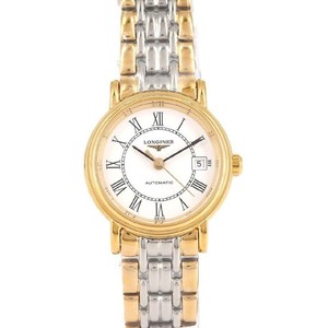 Authentic LONGINES PRESENCE L4.321.2.11.7 ROMAN WHITE DIAL SS GOLD PLATED AUTOMATIC BOX