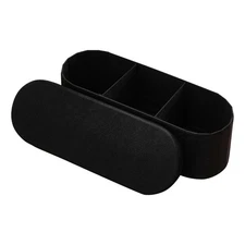 VEVOR Oval Storage Ottoman Bench Foldable Teddy Fleece End of Bed Bench Black