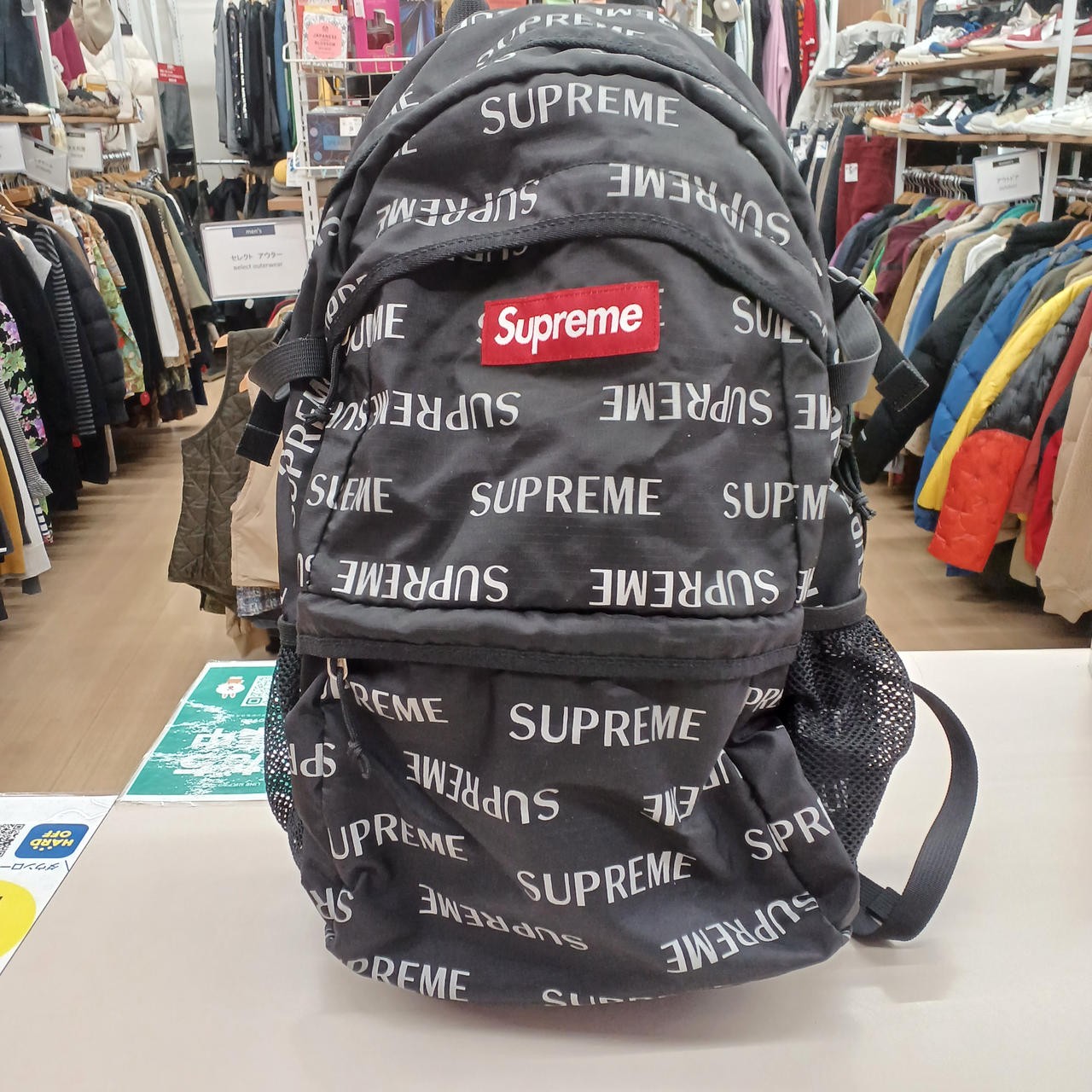 SUPREME Black All Over Pattern B Backpack Japan - image 1