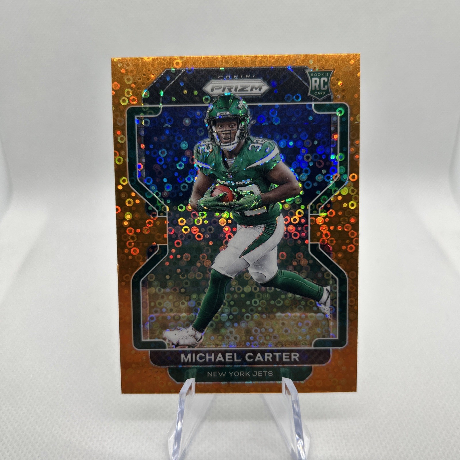 2021 Panini Prizm - Rookie Michael Carter #365 Orange Disco Prizm (RC)
